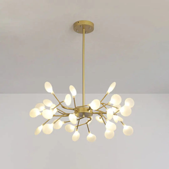 Metallic Branch Chandelier Light Simplicity Led Pendant Fixture For Living Room 30 / Gold A