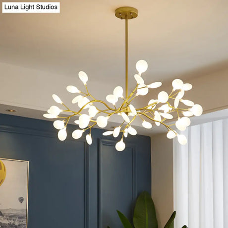 Metallic Branch Chandelier Light Simplicity Led Pendant Fixture For Living Room