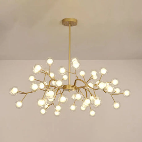 Metallic Branch Chandelier Light Simplicity Led Pendant Fixture For Living Room 54 / Gold B