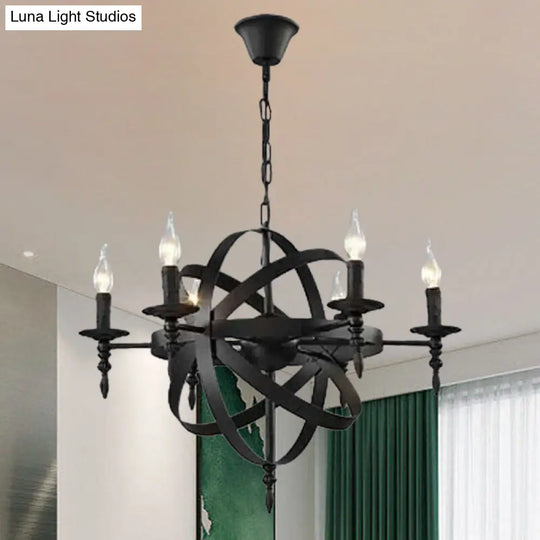 Vintage Cage Chandelier With Metallic Candle Light And 6/8 Heads For Restaurant Ceiling In