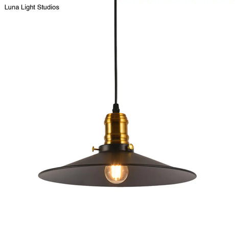 Metallic Cone Hanging Light - Industrial Style Pack Of 1/2/3 8.5’/10’ Wide Black Finish