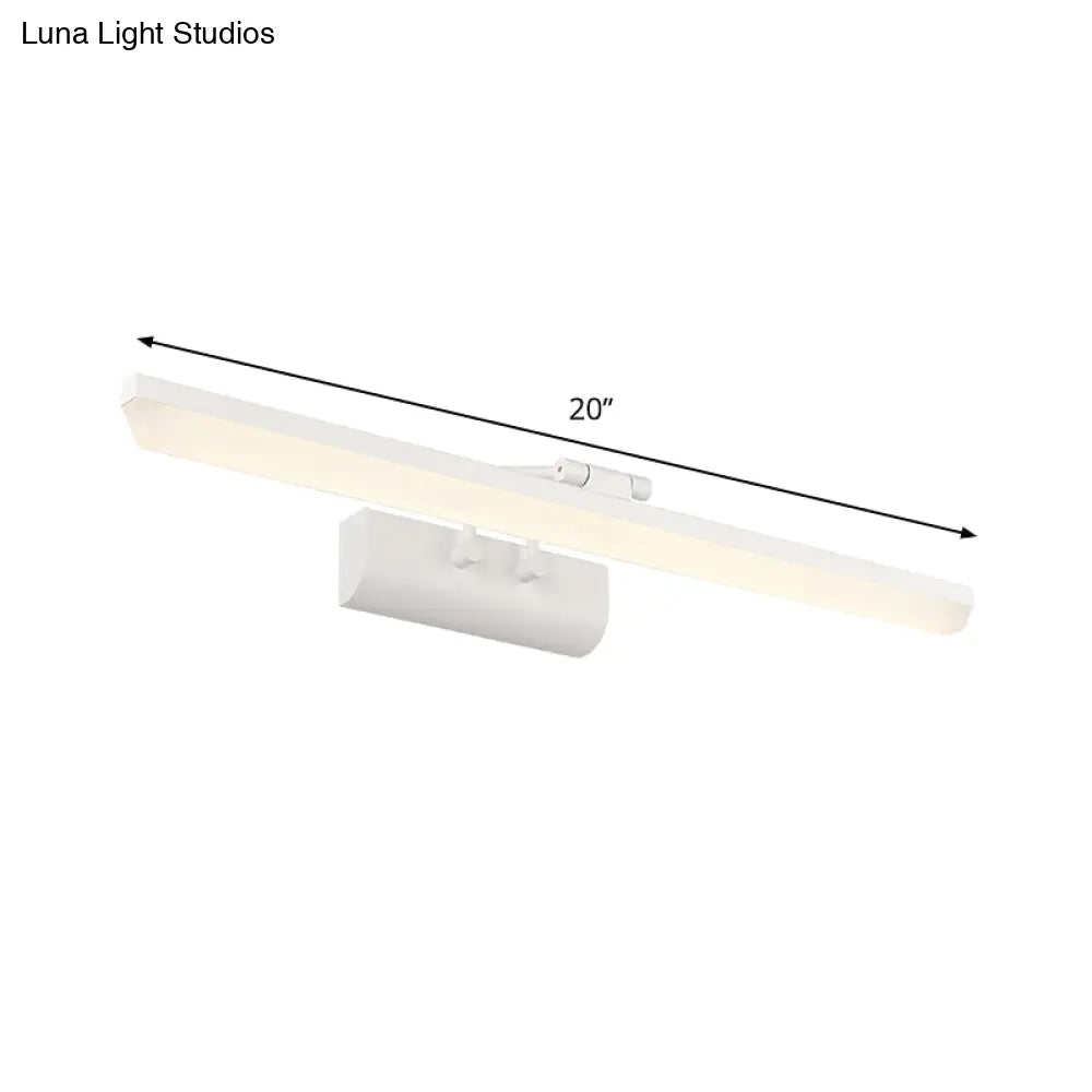 Metallic Cylinder Vanity Lamp - Led Wall Lighting For Bathroom 16/20 Long White Modern & Minimalist