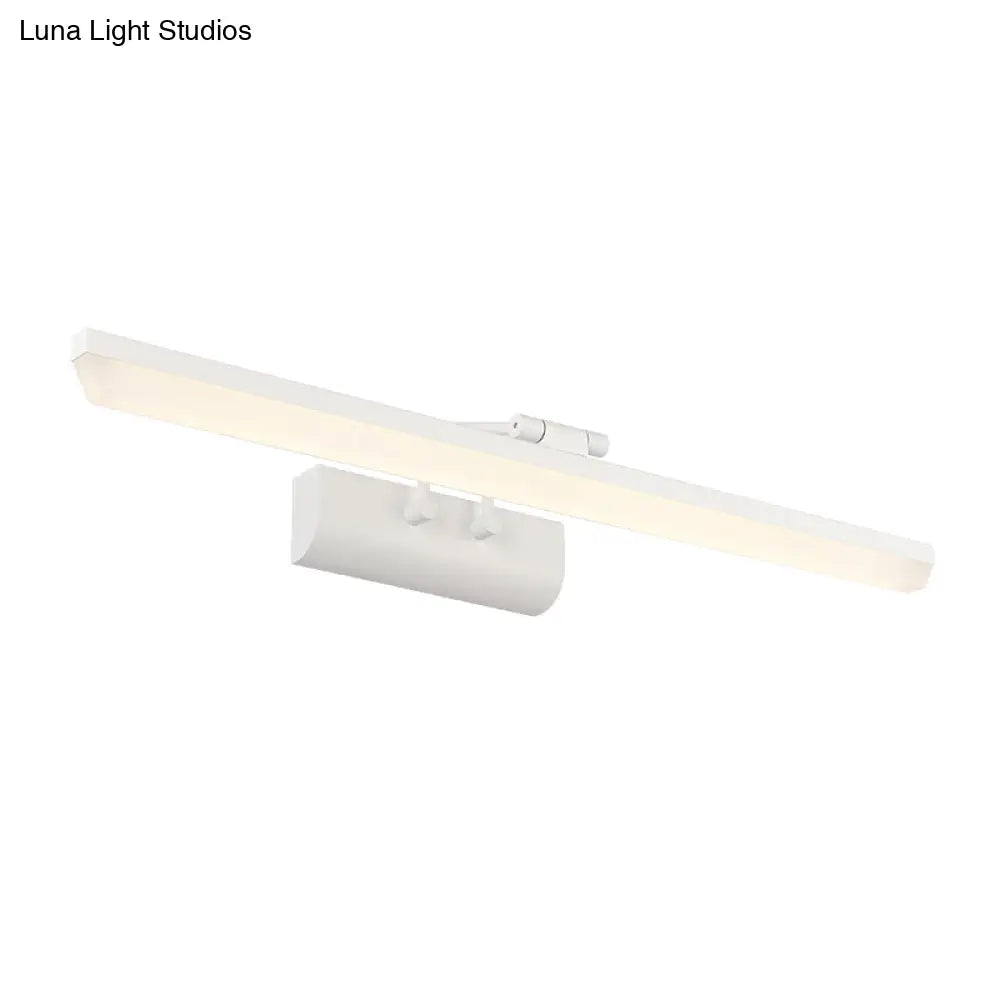 Metallic Cylinder Vanity Lamp - Led Wall Lighting For Bathroom 16/20 Long White Modern & Minimalist