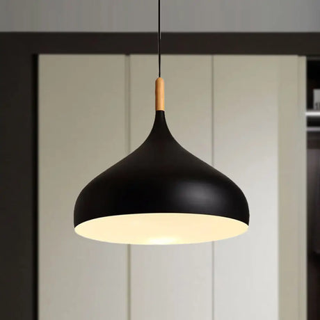 Dome Metallic Pendant Ceiling Lamp - Elegant 1 Head Hanging Light For Dining Room 12.5 Or 16.5 Width