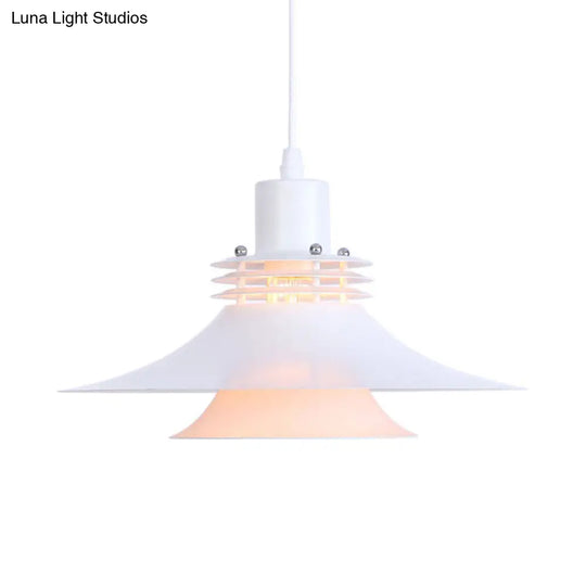 Metallic Flared Pendant Lamp: 1-Light Industrial Indoor Lighting For Dining Room
