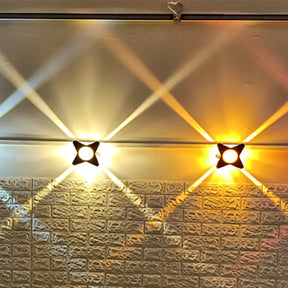 Metallic Rgb Color Changing Outdoor Wall Lamp For Modern Décor Black