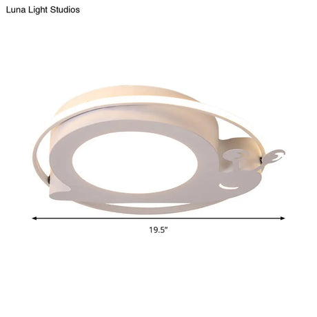 Metallic Snail Led Ceiling Lamp For Kindergarten With Acrylic Finish