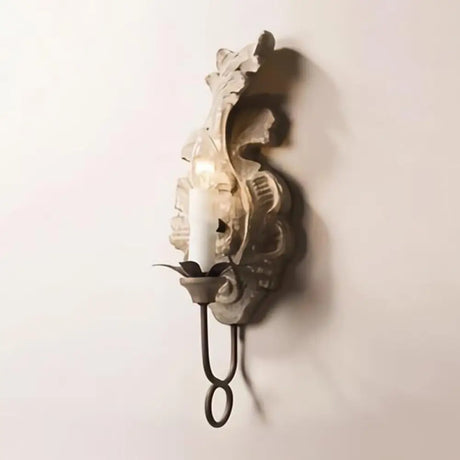Metallic Vintage Candelabra Wall Light For Corridor Grey / A