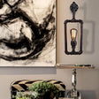 Metallic Water Pipe Industrial Wall Sconce - 1 Light Rectangle Lamp For Living Room In Black