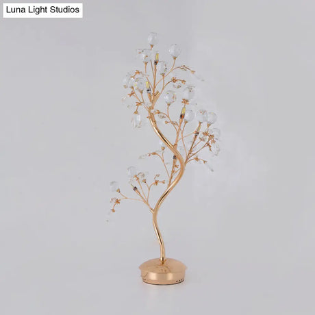 Mia - Gold Branch Beveled Crystal Table Light Postmodern Living Room Led Nightstand Lighting In