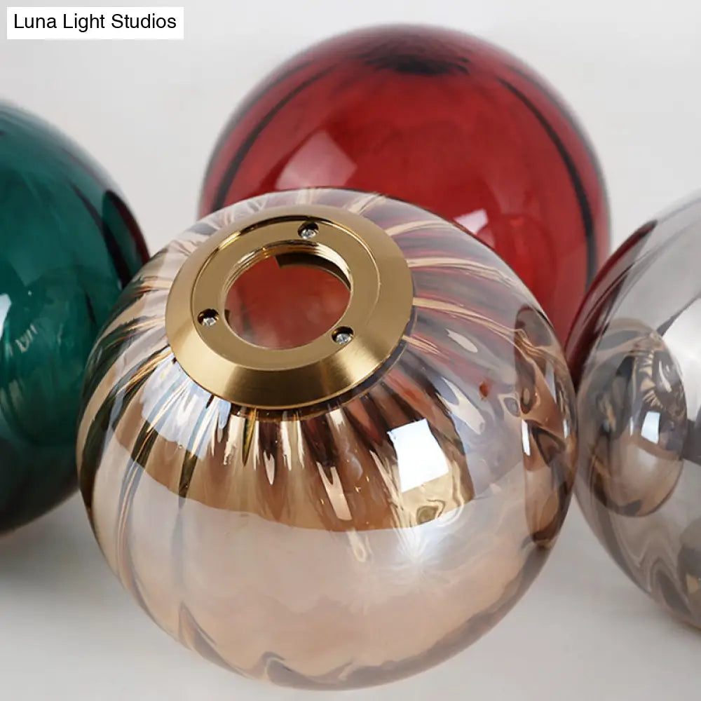 Brass Pendant Light Kit - Mid-Century Glass 1-Light Restaurant Drop