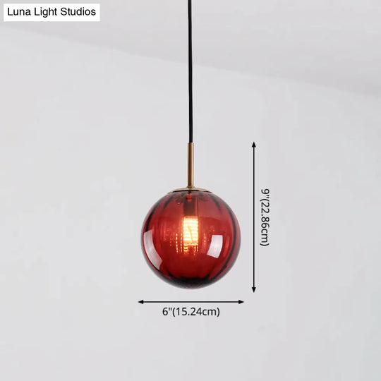 Brass Pendant Light Kit - Mid-Century Glass 1-Light Restaurant Drop