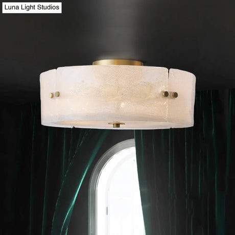 Mid Century White Glass Flush Mount Ceiling Light With 4 - Bulb Circle Design