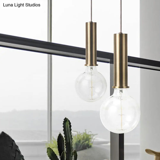 Mini Macaron Loft Metal Pendant Light - Single Hanging Lamp For Cafes Black/Blue/Pink/White
