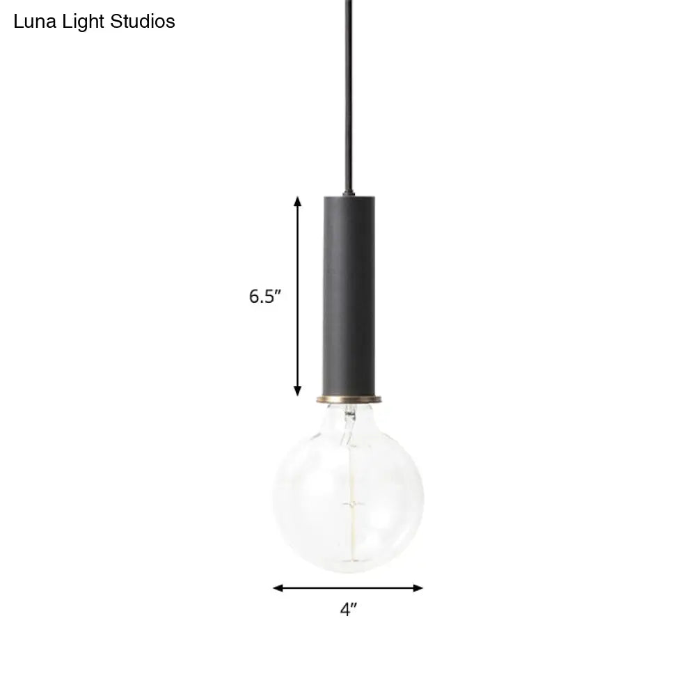 Mini Hanging Macaron Loft Metal Pendant Light - Single In Black/Blue/Pink/White Perfect For Cafes