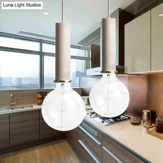 Mini Macaron Loft Metal Pendant Light - Single Hanging Lamp For Cafes Black/Blue/Pink/White