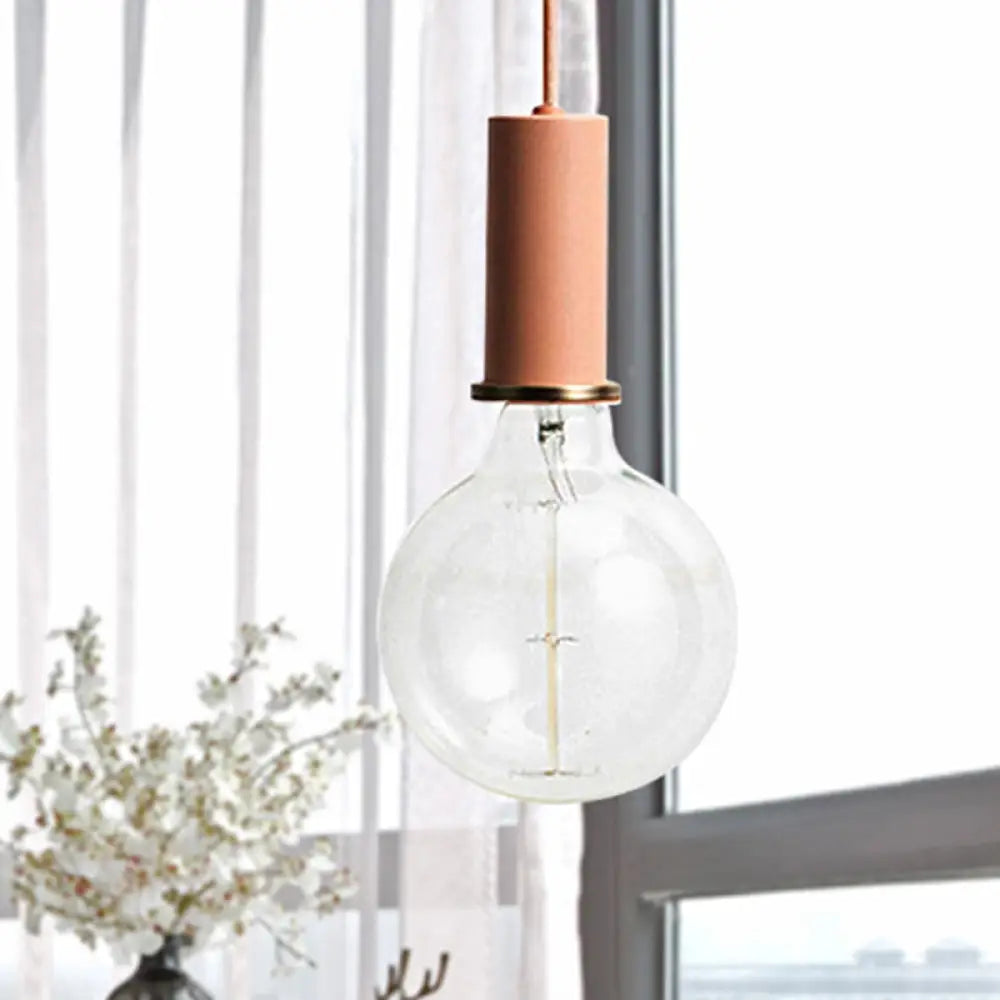 Mini Hanging Macaron Loft Metal Pendant Light - Single In Black/Blue/Pink/White Perfect For Cafes