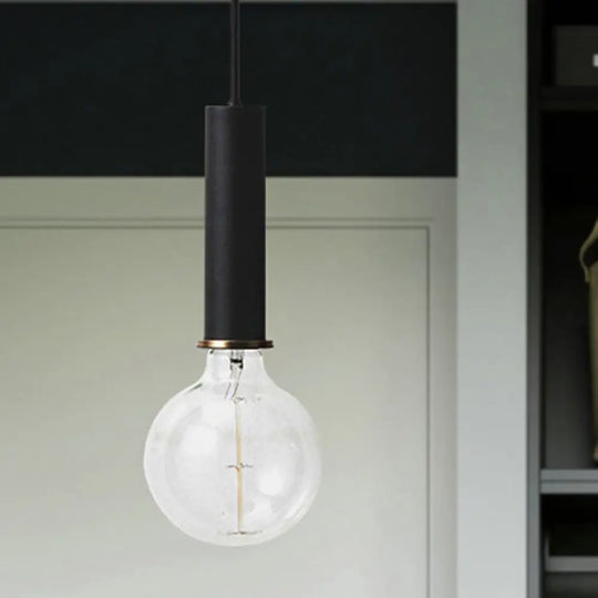 Mini Hanging Macaron Loft Metal Pendant Light - Single In Black/Blue/Pink/White Perfect For Cafes