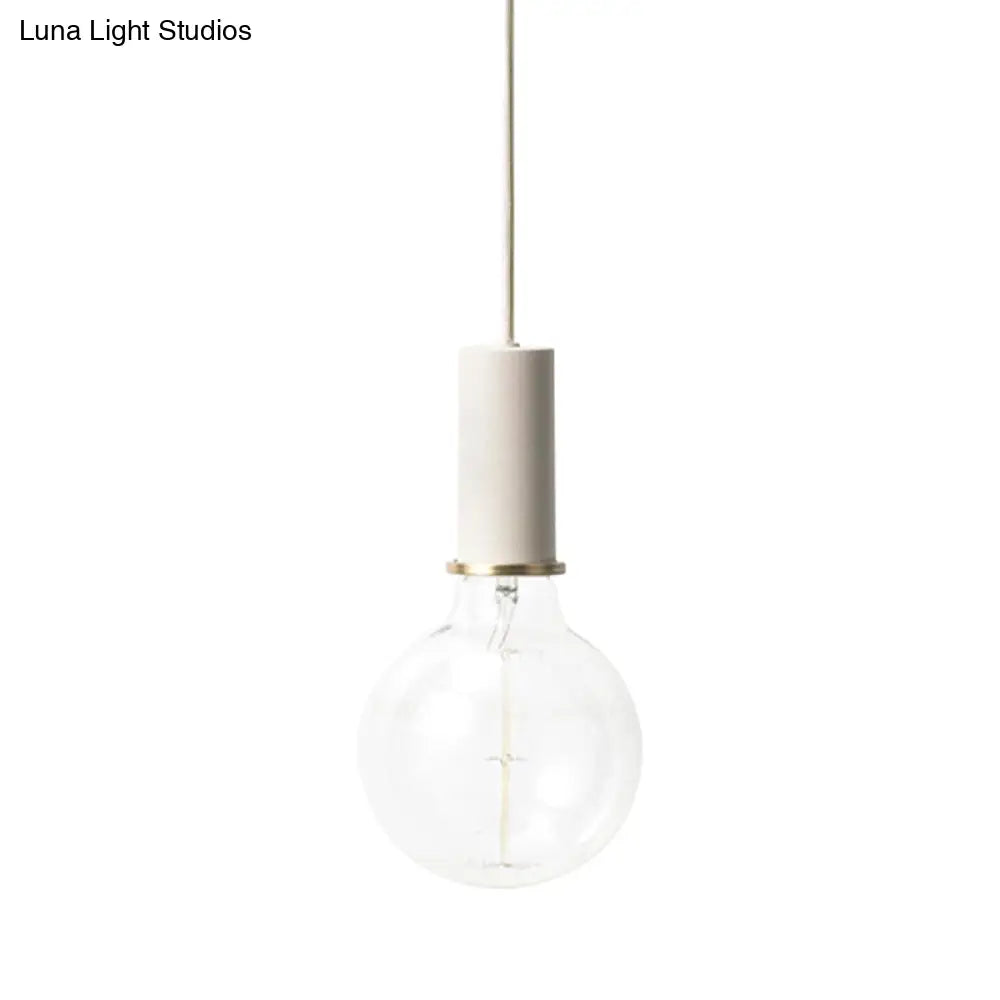 Mini Hanging Macaron Loft Metal Pendant Light - Single In Black/Blue/Pink/White Perfect For Cafes