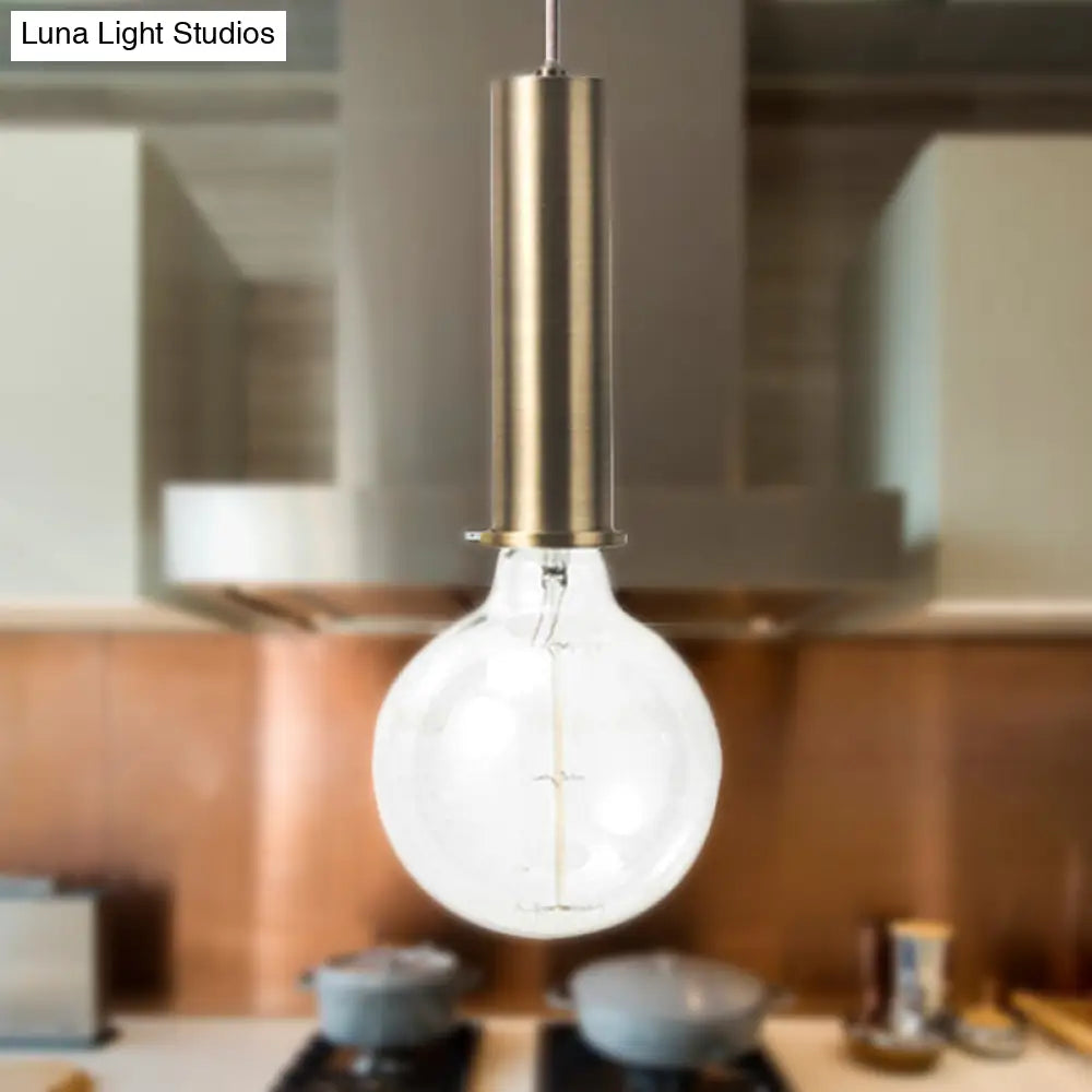 Mini Macaron Loft Metal Pendant Light - Single Hanging Lamp For Cafes Black/Blue/Pink/White Gold /