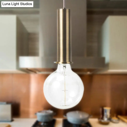 Mini Macaron Loft Metal Pendant Light - Single Hanging Lamp For Cafes Black/Blue/Pink/White Gold /