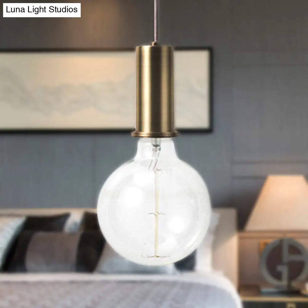 Mini Macaron Loft Metal Pendant Light - Single Hanging Lamp For Cafes Black/Blue/Pink/White Gold / 4