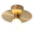 Mini Milk Glass Wall Light With Gold Postmodern Design And Reflective Shields