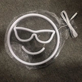 Mini Usb-Powered Led Smiley Nightstand Light - Contemporary White Plastic Wall Lamp