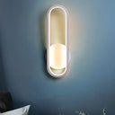 Minimal Acrylic Led Wall Sconce - Black/White Living Room Lighting White/Warm Light White /