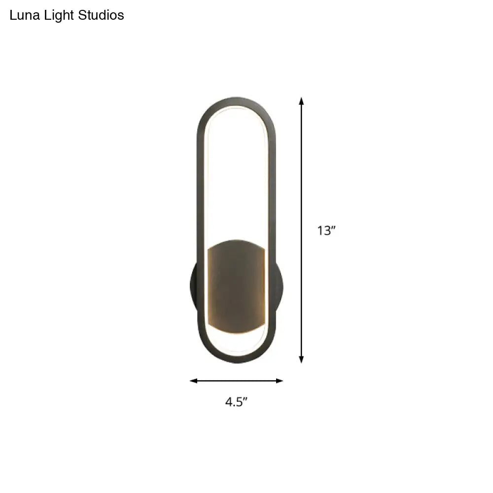 Minimal Acrylic Led Wall Sconce - Black/White Living Room Lighting White/Warm Light
