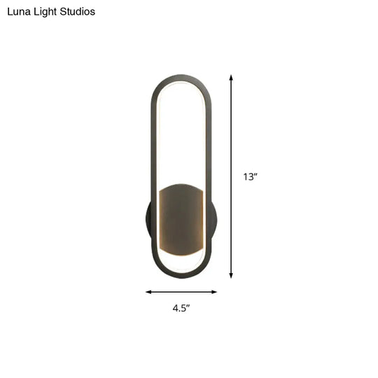 Minimal Acrylic Led Wall Sconce - Black/White Living Room Lighting White/Warm Light