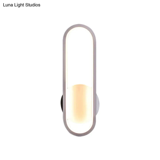 Minimal Acrylic Led Wall Sconce - Black/White Living Room Lighting White/Warm Light