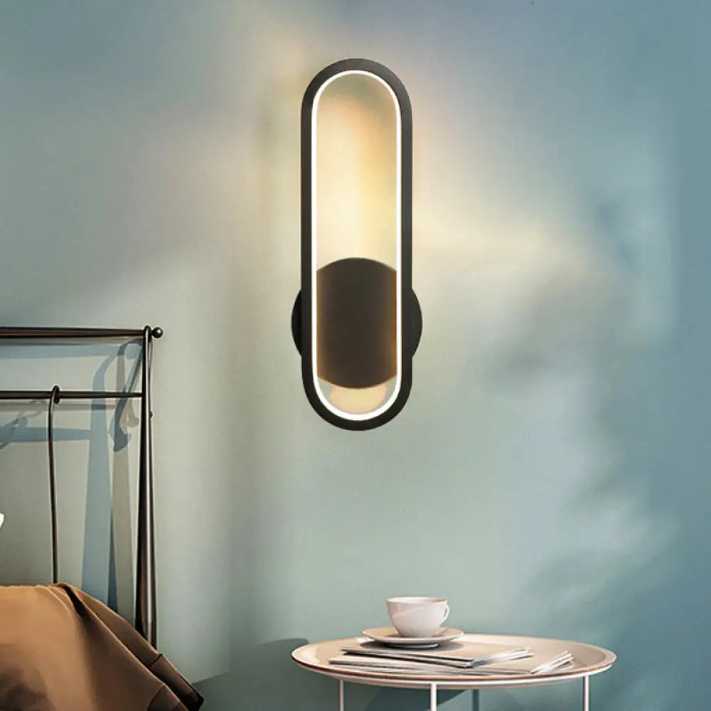 Minimal Acrylic Led Wall Sconce - Black/White Living Room Lighting White/Warm Light Black / White