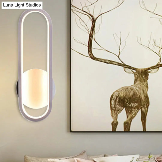 Minimal Acrylic Led Wall Sconce - Black/White Living Room Lighting White/Warm Light