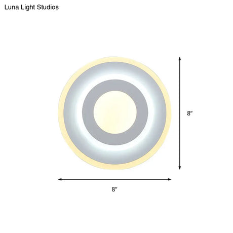 Minimal Acrylic Led Wall Sconce Light - Round/Square Energy-Saving White/Warm Lighting