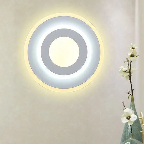 Minimal Acrylic Led Wall Sconce Light - Round/Square Energy-Saving White/Warm Lighting White / Warm