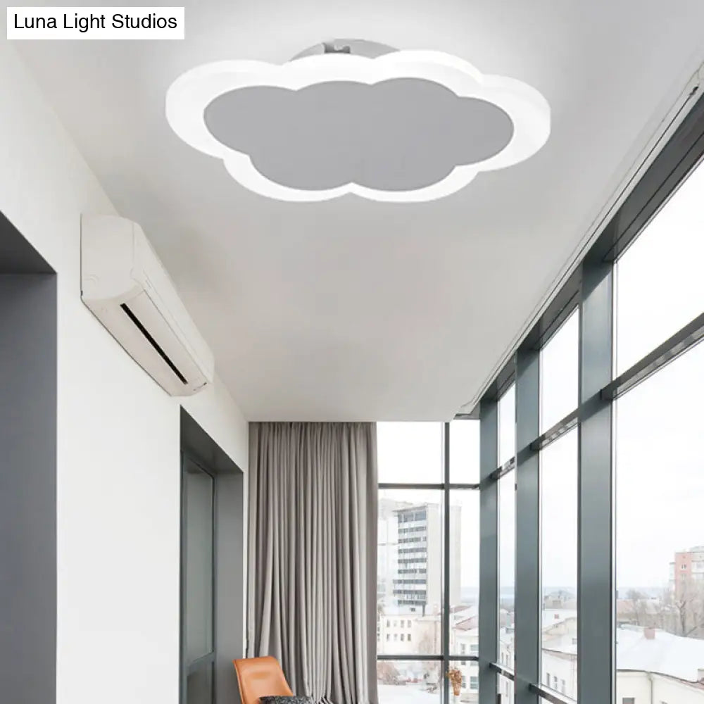 Minimal Cloud-Shaped Led Ceiling Lamp - Acrylic White Flushmount Light For Porch And Dining Room /