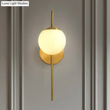 Minimal Frosted Glass Sphere Wall Sconce With Gold Gooseneck Arm - White Lighting Fixture