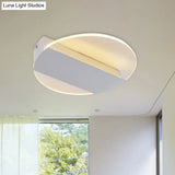 Minimal Geometric Flushmount Led Ceiling Light In Black/White/Gold - White/Warm Lighting