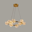 Minimal Living Room Led Chandelier - Gold Pendant Lighting With Clear Glass Orb Shade 9 / Natural