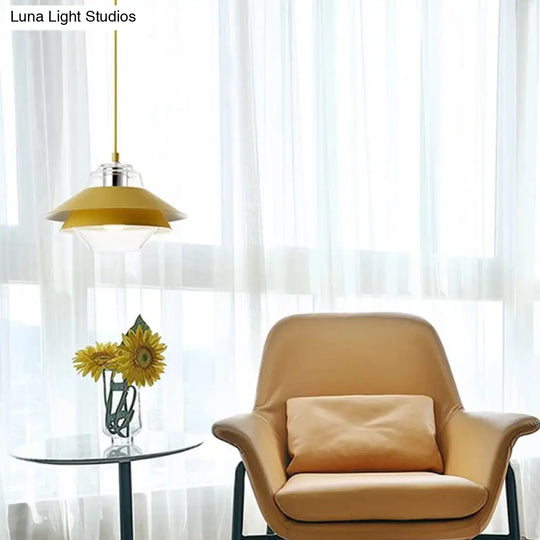 Minimalist 1-Light Metal Drop Pendant For Dining Room