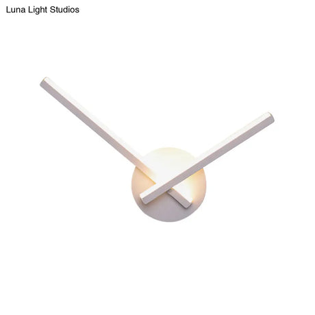 Minimalist Acrylic Cross Led Wall Sconce In Black/White For Bedside Lighting - Warm/White Ambiance