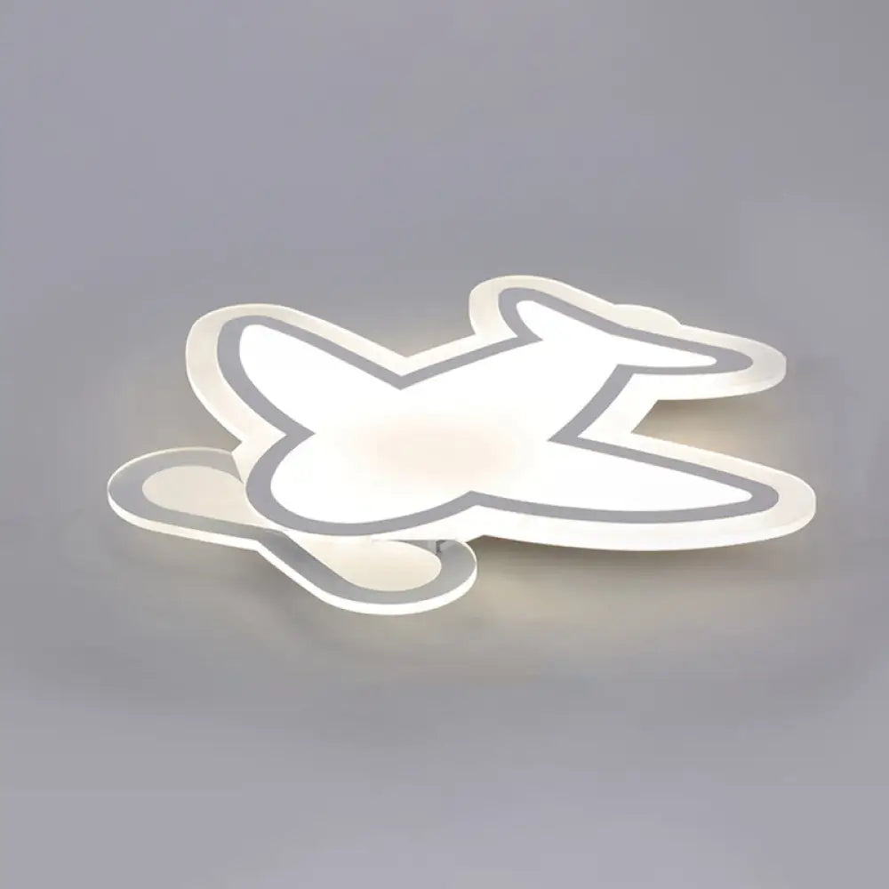 Minimalist Acrylic Flush-Mount Led Ceiling Lamp - White / Remote Control Stepless Dimming 24