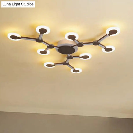 Minimalist Acrylic Flushmount Starburst Ceiling Light Fixture In Warm/White - 33.5’/39’ Wide
