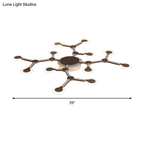 Minimalist Acrylic Flushmount Starburst Ceiling Light Fixture In Warm/White - 33.5’/39’ Wide