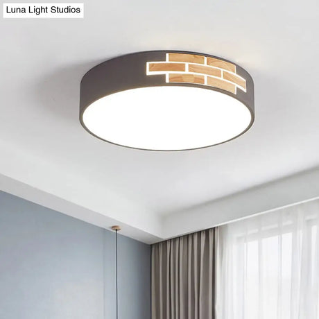 Minimalist Acrylic Led Flush Mount Lamp For Living Room - Gray/White/Pink