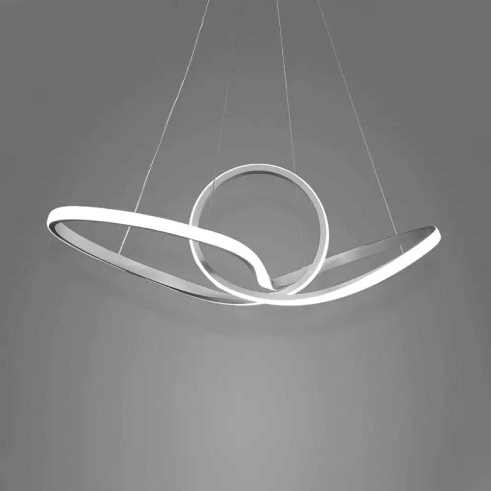 Minimalist White Led Pendant Chandelier - Acrylic Seamless Curve Design