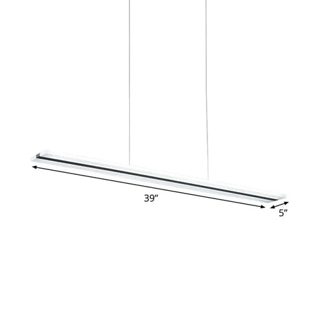 Minimalist Acrylic Led Ceiling Pendant Lamp In Warm/White/Natural Light - Black Suspension