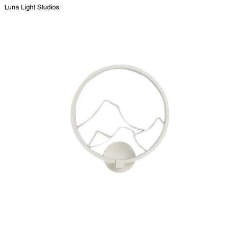 Minimalist Acrylic Ring Wall Lamp With Led White/Black Mountain Shade