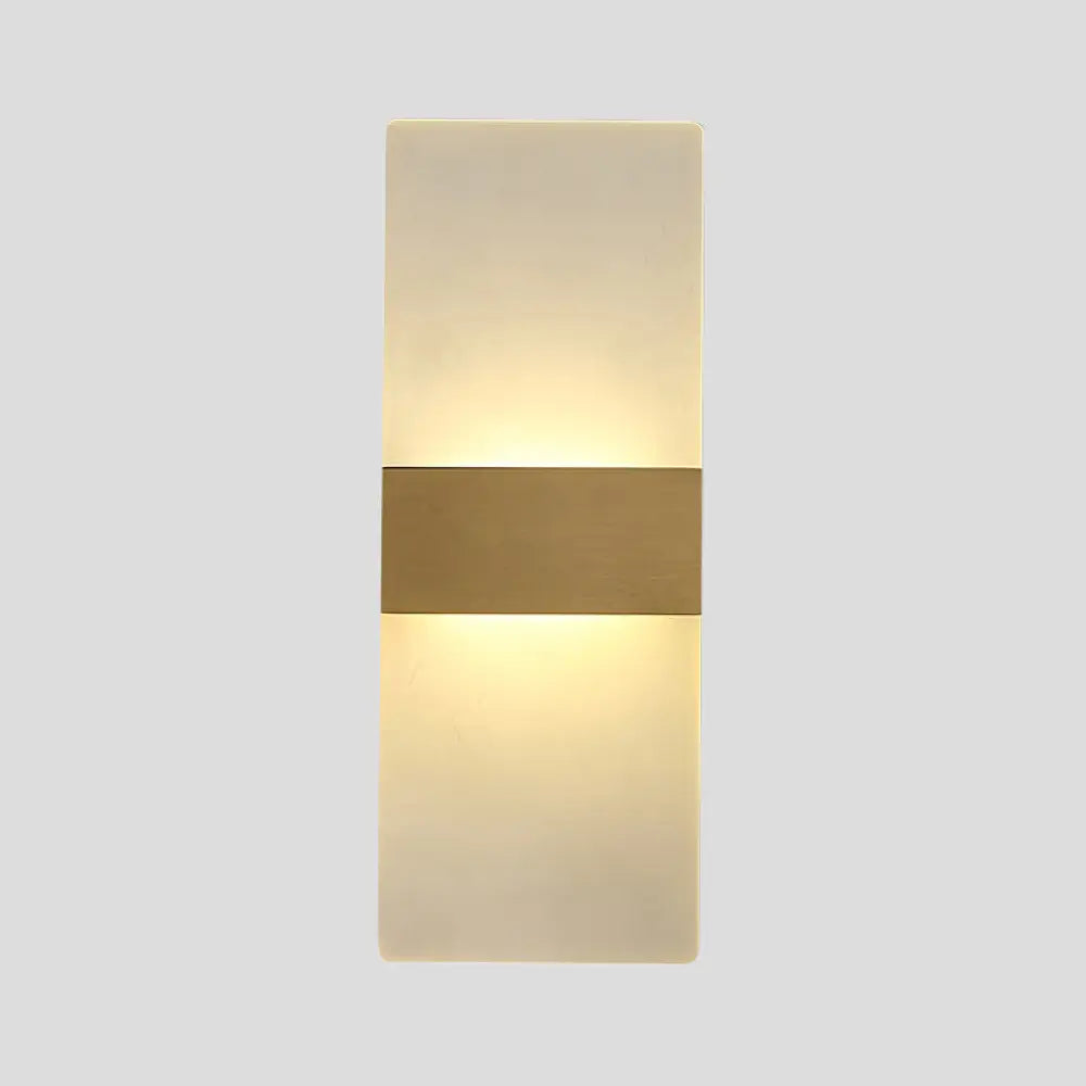 Minimalist Acrylic Wall Sconce With Gold Band And Warm/White Light - Perfect For Bedside